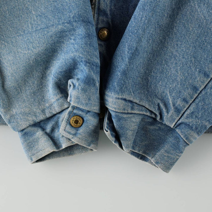 1970'S Wrangler Padded Denim Boa Jacket, Made in USA, Men's Size L (Equivalent), Vintage cotton blue type Vintage Second Hand