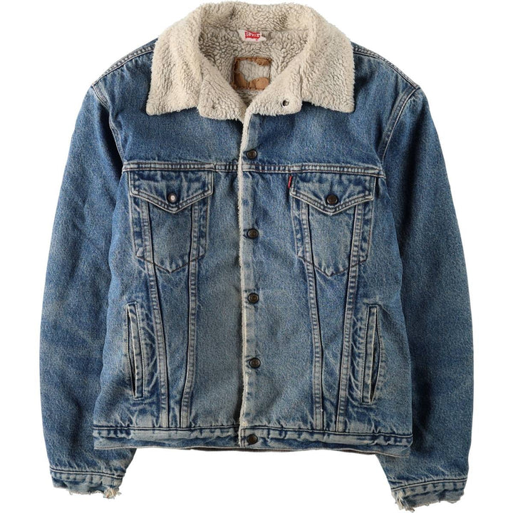 1980'S Levi's 70608-0219 Padded Denim Boa Jacket, Men's Size L (approx.) cotton blue type Vintage Second Hand