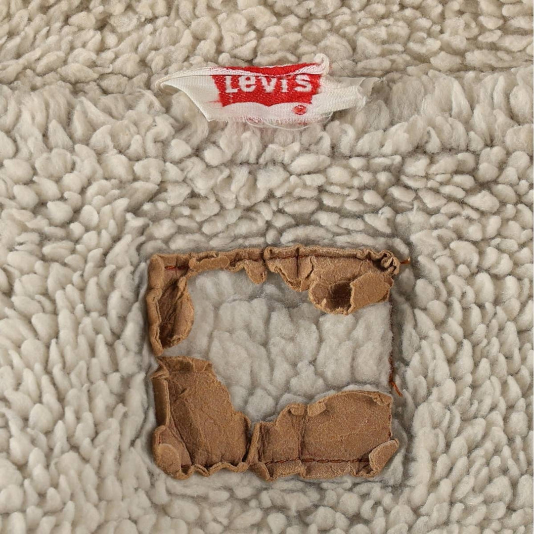 1980'S Levi's 70608-0219 Padded Denim Boa Jacket, Men's Size L (approx.) cotton blue type Vintage Second Hand