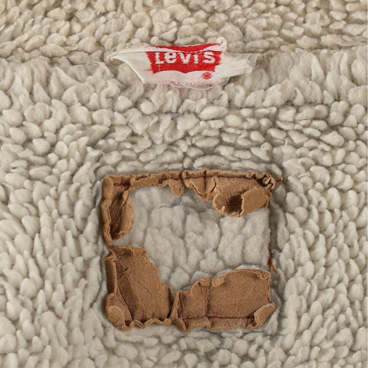 1980'S Levi's 70608-0219 Padded Denim Boa Jacket, Men's Size L (approx.) cotton blue type Vintage Second Hand