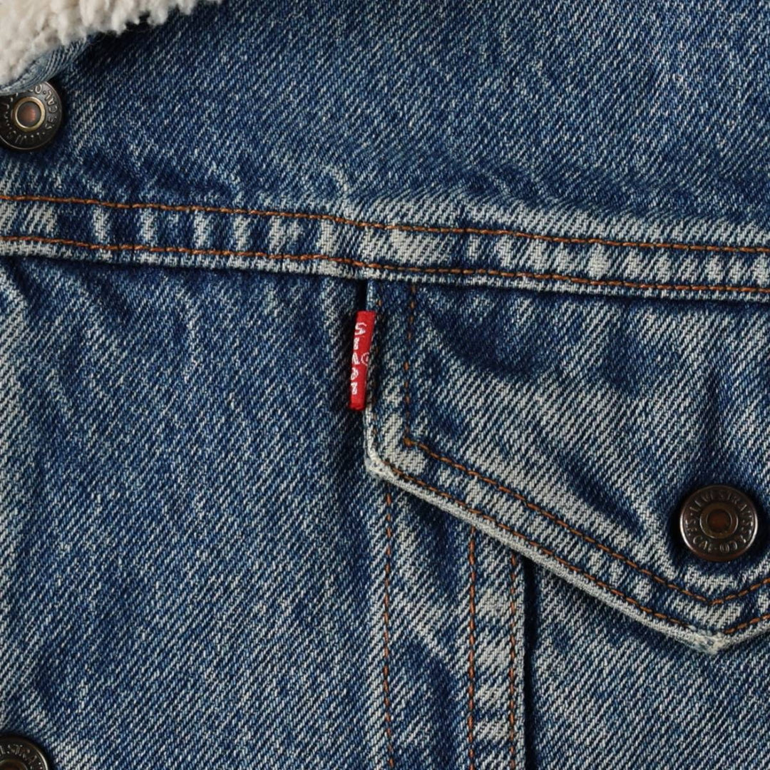 1980'S Levi's 70608-0219 Padded Denim Boa Jacket, Men's Size L (approx.) cotton blue type Vintage Second Hand