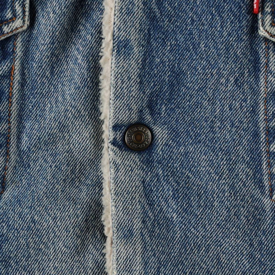 1980'S Levi's 70608-0219 Padded Denim Boa Jacket, Men's Size L (approx.) cotton blue type Vintage Second Hand