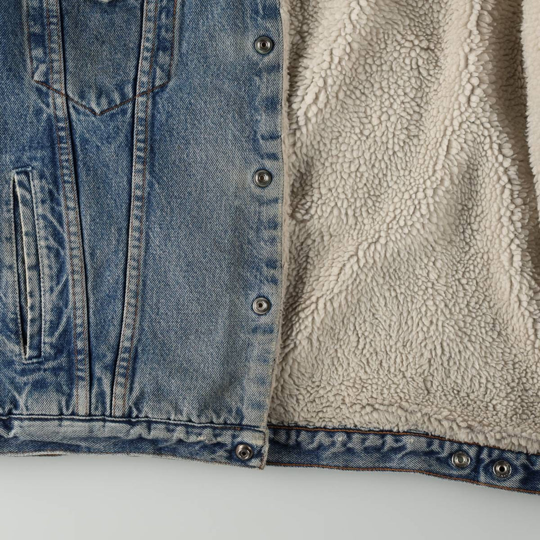 1980'S Levi's 70608-0219 Padded Denim Boa Jacket, Men's Size L (approx.) cotton blue type Vintage Second Hand