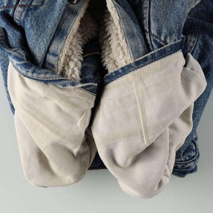 1980'S Levi's 70608-0219 Padded Denim Boa Jacket, Men's Size L (approx.) cotton blue type Vintage Second Hand