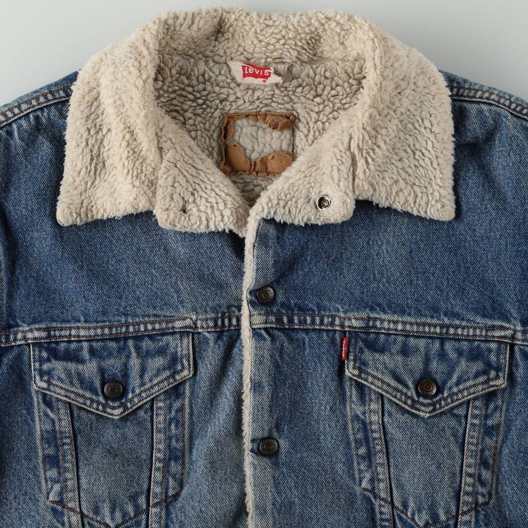 1980'S Levi's 70608-0219 Padded Denim Boa Jacket, Men's Size L (approx.) cotton blue type Vintage Second Hand