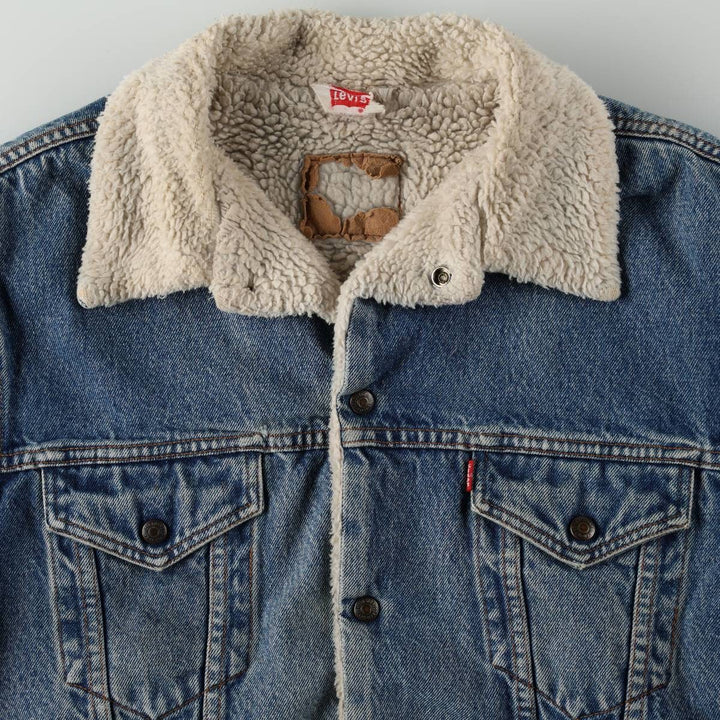 1980'S Levi's 70608-0219 Padded Denim Boa Jacket, Men's Size L (approx.) cotton blue type Vintage Second Hand