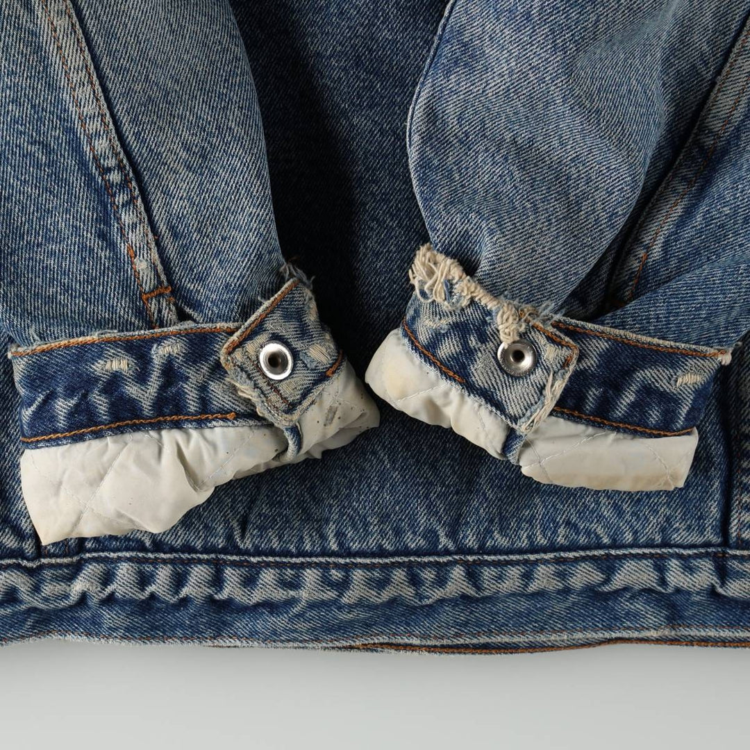 1980'S Levi's 70608-0219 Padded Denim Boa Jacket, Men's Size L (approx.) cotton blue type Vintage Second Hand