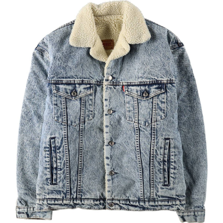 Levi's 70608-0717 Padded Chemical Wash Denim Boa Jacket, Made in Spain, Men's Size L (approx.) unclear blue type Vintage Second Hand