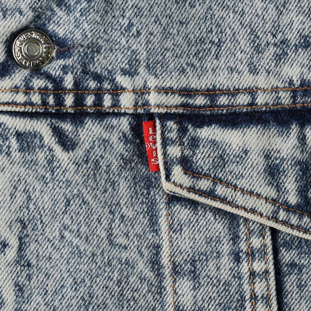 Levi's 70608-0717 Padded Chemical Wash Denim Boa Jacket, Made in Spain, Men's Size L (approx.) unclear blue type Vintage Second Hand