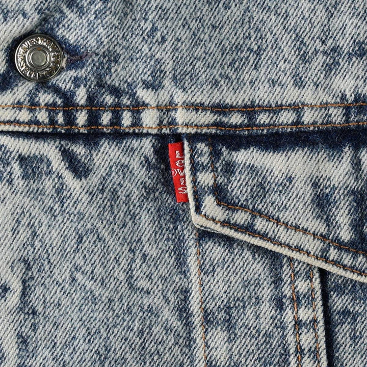 Levi's 70608-0717 Padded Chemical Wash Denim Boa Jacket, Made in Spain, Men's Size L (approx.) unclear blue type Vintage Second Hand