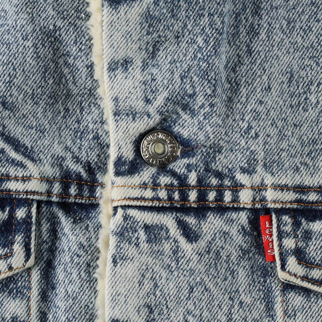 Levi's 70608-0717 Padded Chemical Wash Denim Boa Jacket, Made in Spain, Men's Size L (approx.) unclear blue type Vintage Second Hand