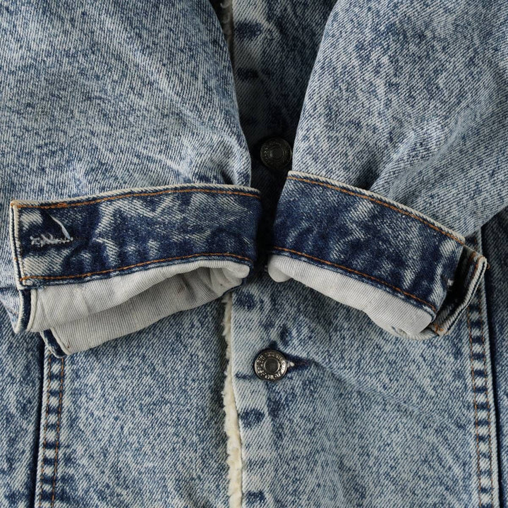 Levi's 70608-0717 Padded Chemical Wash Denim Boa Jacket, Made in Spain, Men's Size L (approx.) unclear blue type Vintage Second Hand