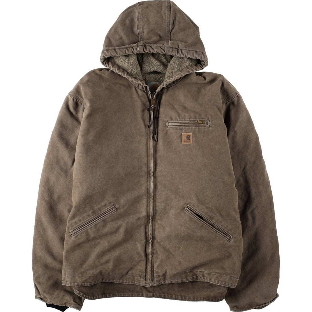 Carhartt Sierra Jacket, padded duck canvas full-zip hoodie, men's size XXL equivalent. cotton Khaki type Vintage Second Hand