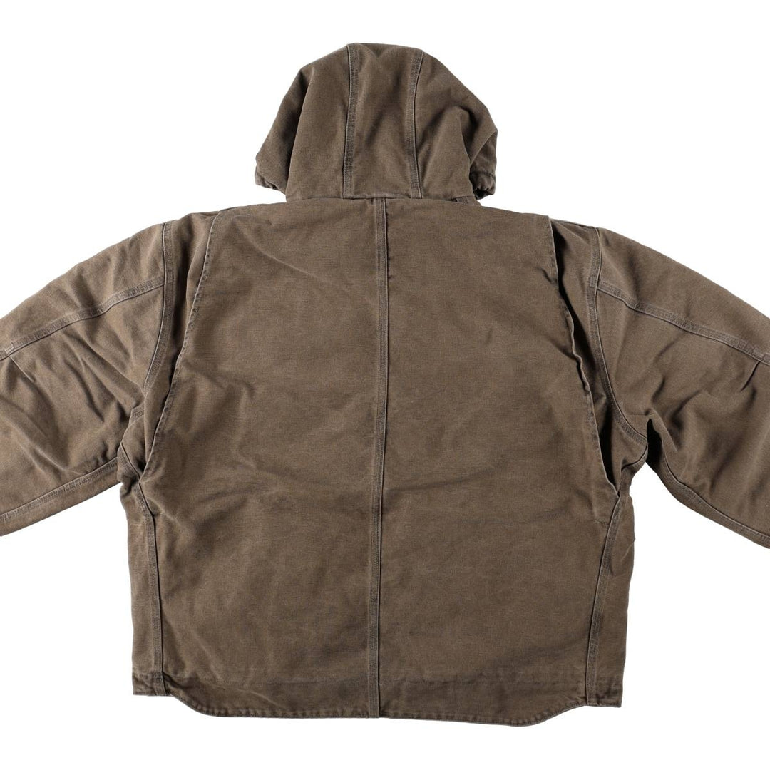 Carhartt Sierra Jacket, padded duck canvas full-zip hoodie, men's size XXL equivalent. cotton Khaki type Vintage Second Hand