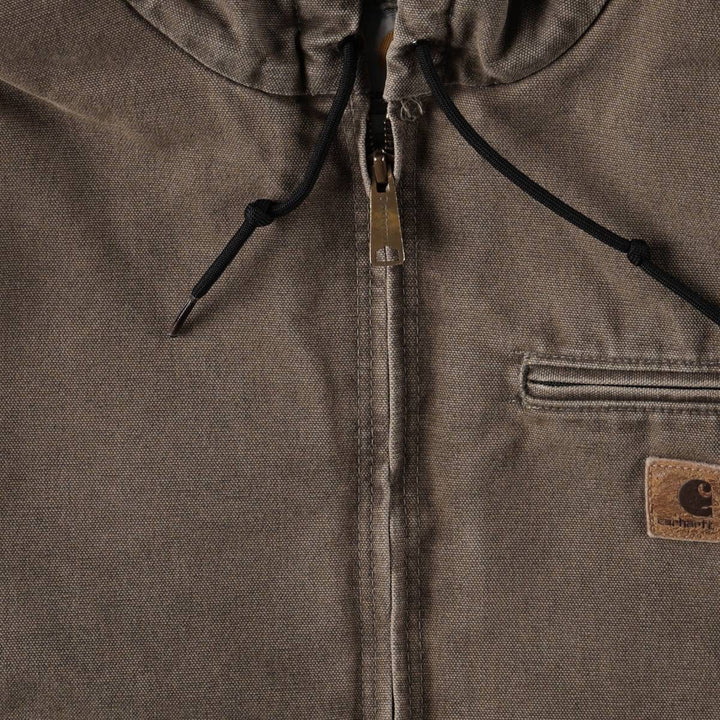 Carhartt Sierra Jacket, padded duck canvas full-zip hoodie, men's size XXL equivalent. cotton Khaki type Vintage Second Hand