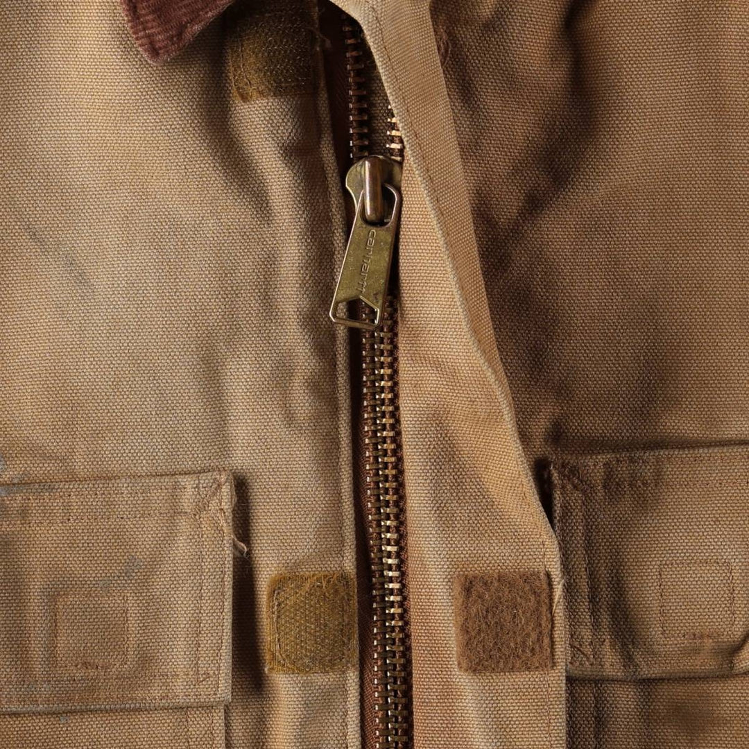 Carhartt Traditional Coat, Padded Duck Full-Zip Hoodie, Men's Size M (approx.) cotton Khaki type beige Vintage Second Hand