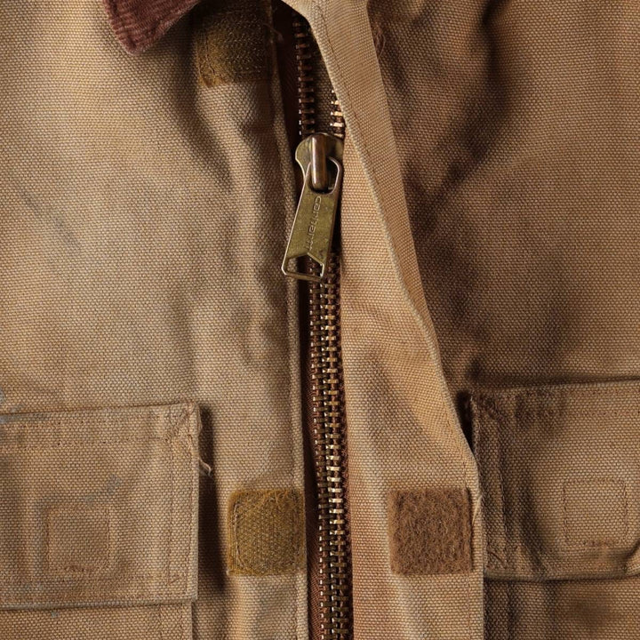 Carhartt Traditional Coat, Padded Duck Full-Zip Hoodie, Men's Size M (approx.) cotton Khaki type beige Vintage Second Hand