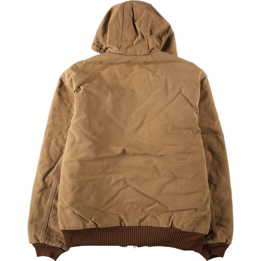 Carhartt Active Jacket, Padded Duck Full-Zip Hoodie, Made in USA, Men's Size L cotton Khaki type Vintage Second Hand