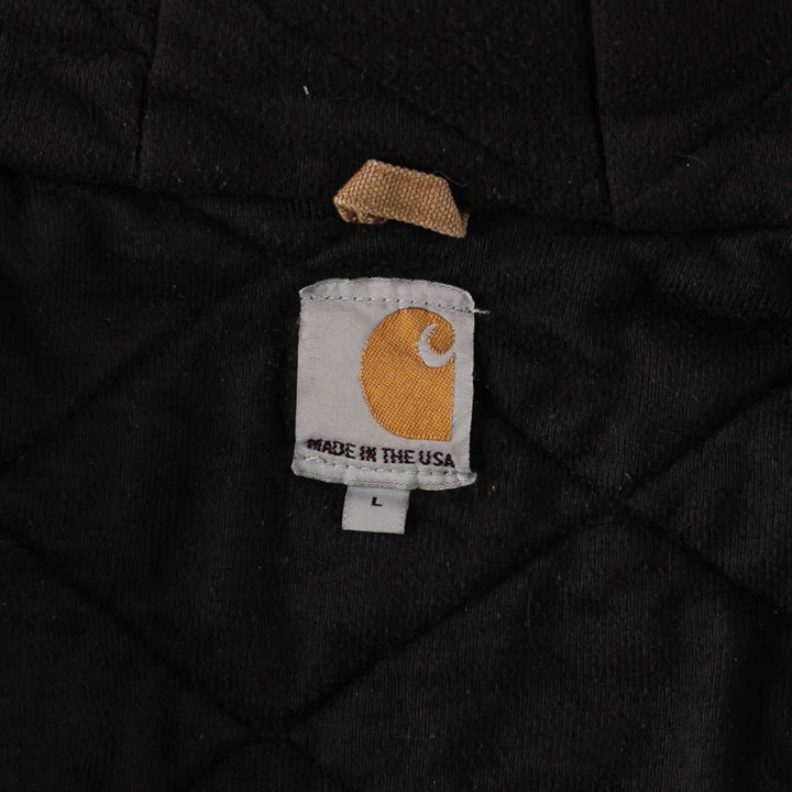 Carhartt Active Jacket, Padded Duck Full-Zip Hoodie, Made in USA, Men's Size L cotton Khaki type Vintage Second Hand