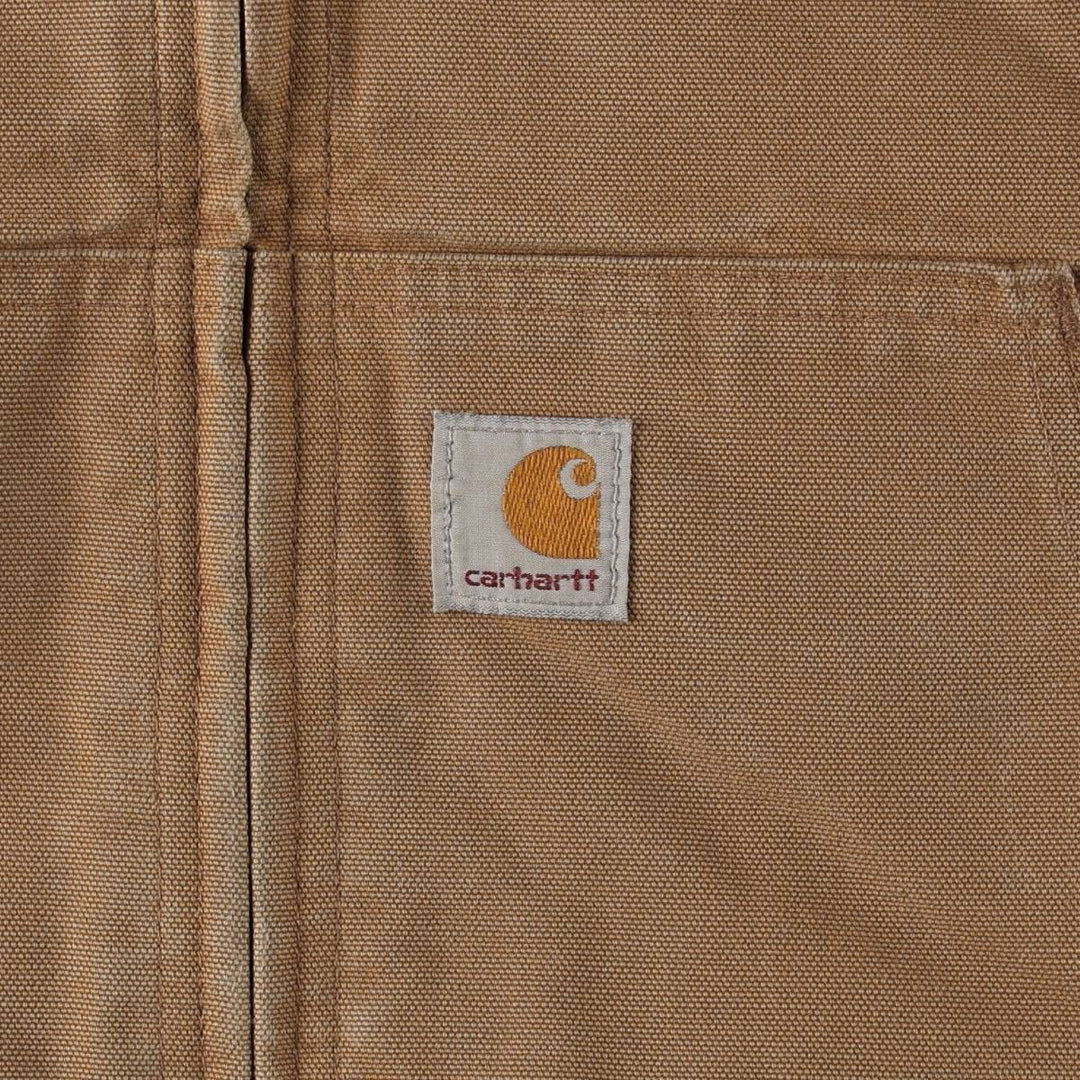 Carhartt Active Jacket, Padded Duck Full-Zip Hoodie, Made in USA, Men's Size L cotton Khaki type Vintage Second Hand