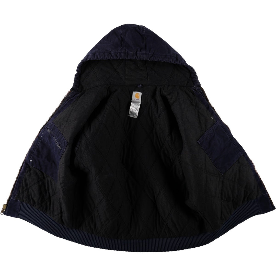 Carhartt Active Jacket, Padded Duck Full-Zip Hoodie, Men's Size L cotton navy blue type Vintage Second Hand