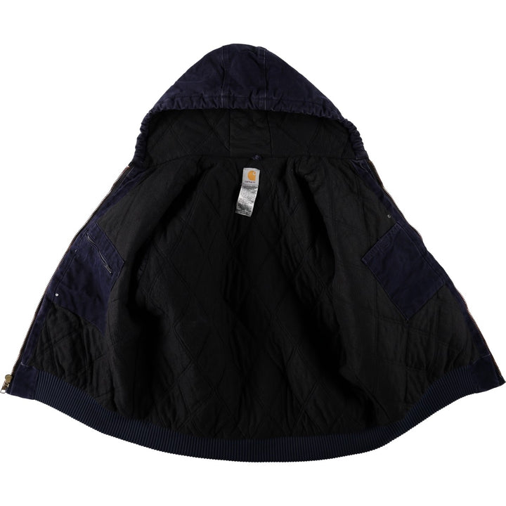 Carhartt Active Jacket, Padded Duck Full-Zip Hoodie, Men's Size L cotton navy blue type Vintage Second Hand