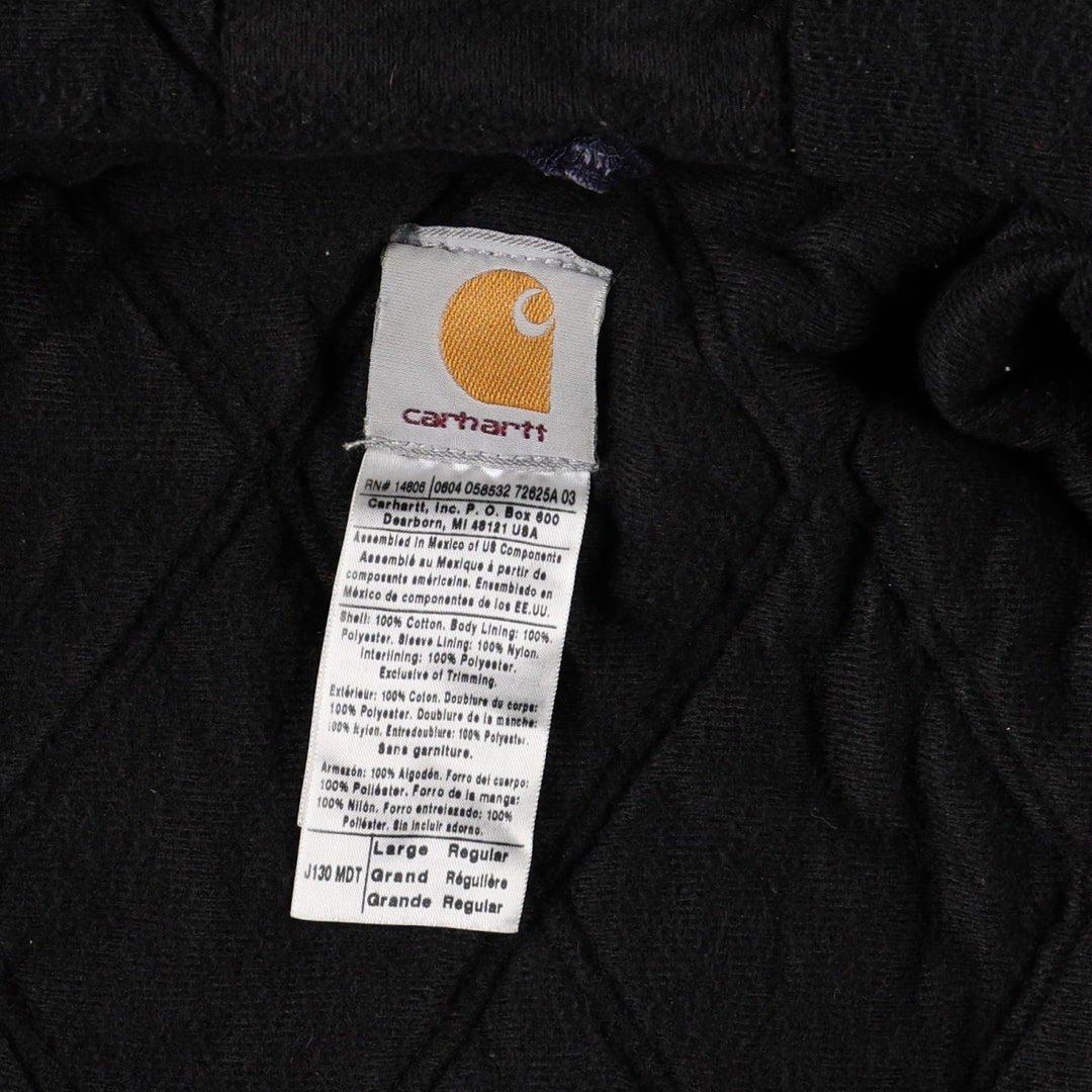 Carhartt Active Jacket, Padded Duck Full-Zip Hoodie, Men's Size L cotton navy blue type Vintage Second Hand