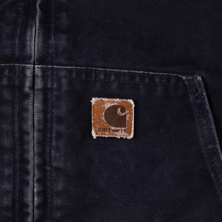 Carhartt Active Jacket, Padded Duck Full-Zip Hoodie, Men's Size L cotton navy blue type Vintage Second Hand