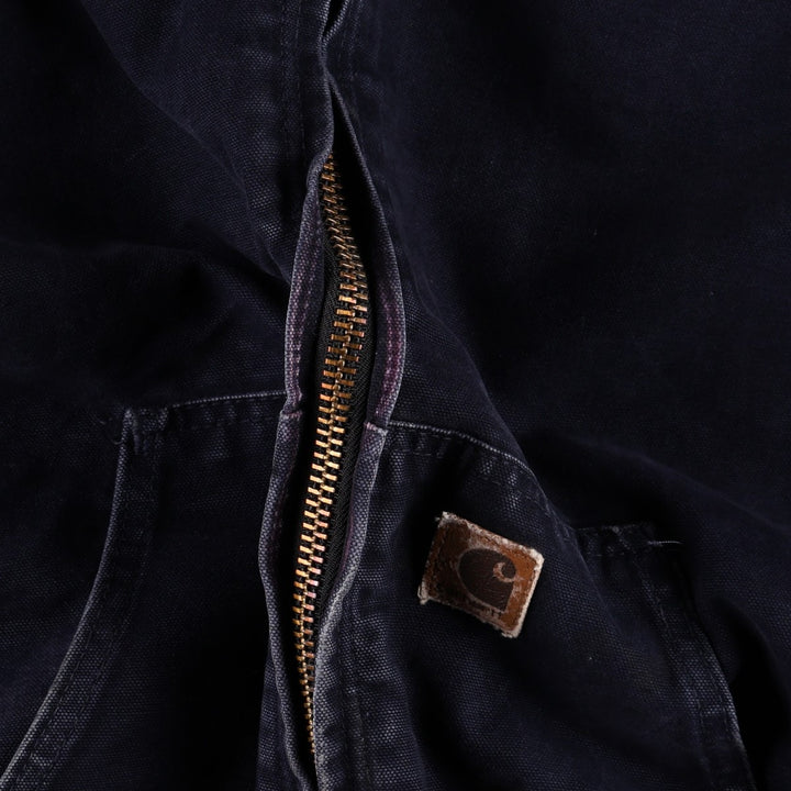 Carhartt Active Jacket, Padded Duck Full-Zip Hoodie, Men's Size L cotton navy blue type Vintage Second Hand