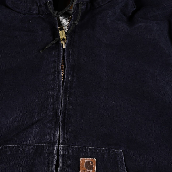 Carhartt Active Jacket, Padded Duck Full-Zip Hoodie, Men's Size L cotton navy blue type Vintage Second Hand
