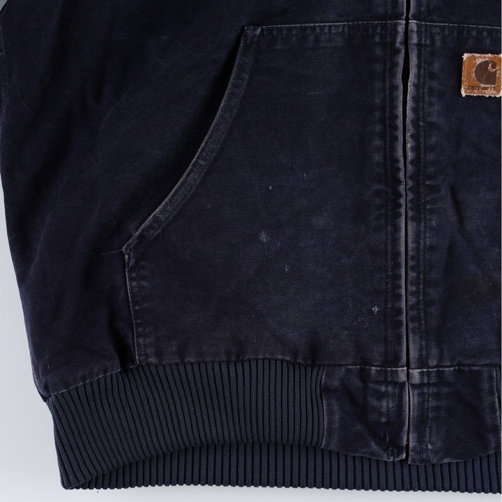 Carhartt Active Jacket, Padded Duck Full-Zip Hoodie, Men's Size L cotton navy blue type Vintage Second Hand