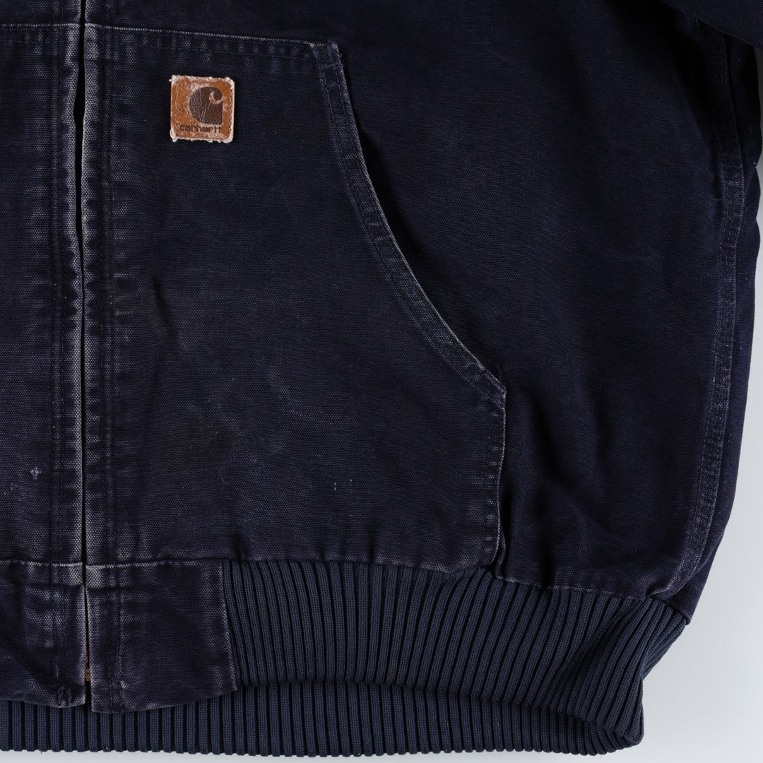 Carhartt Active Jacket, Padded Duck Full-Zip Hoodie, Men's Size L cotton navy blue type Vintage Second Hand