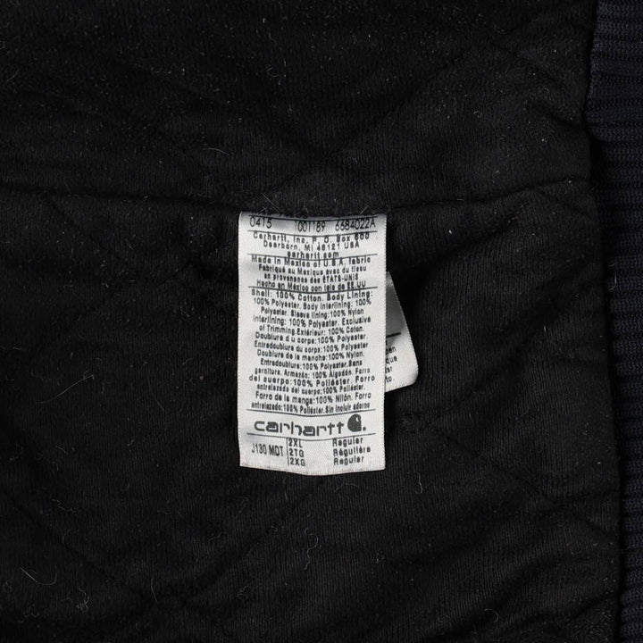 Carhartt Active Jacket, Padded Duck Full-Zip Hoodie, Men's XXL cotton navy blue type Vintage Second Hand