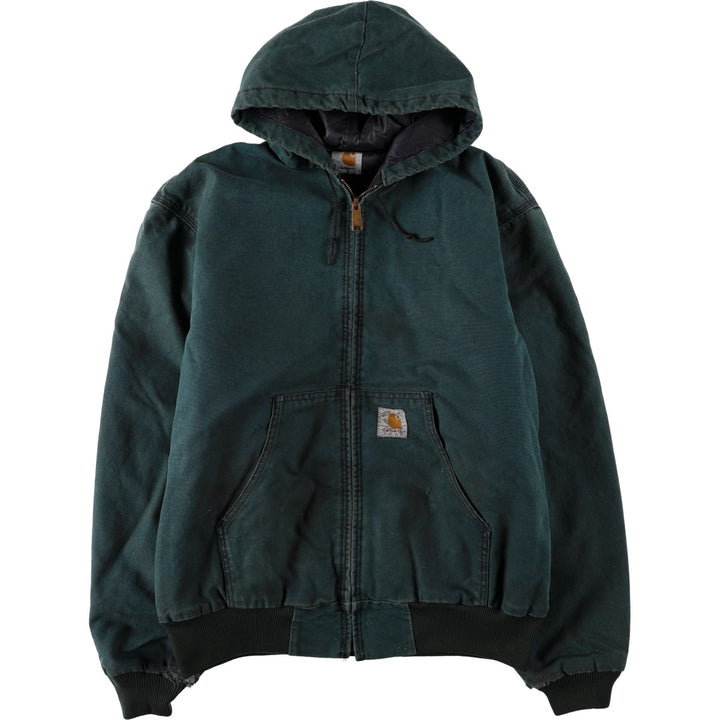 Carhartt Active Jacket, Padded Duck Full-Zip Hoodie, Men's XL unclear dark green Vintage Second Hand
