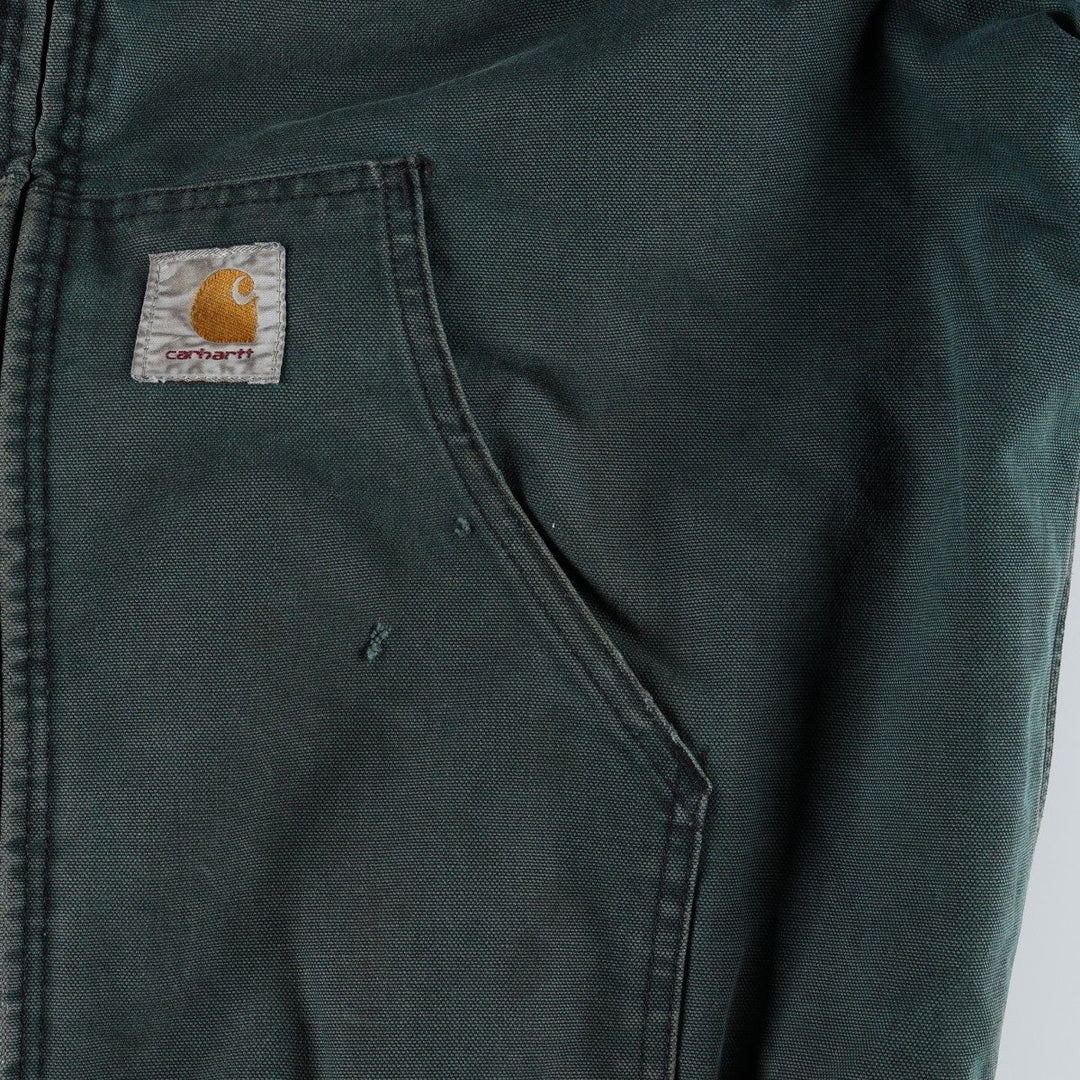 Carhartt Active Jacket, Padded Duck Full-Zip Hoodie, Men's XL unclear dark green Vintage Second Hand