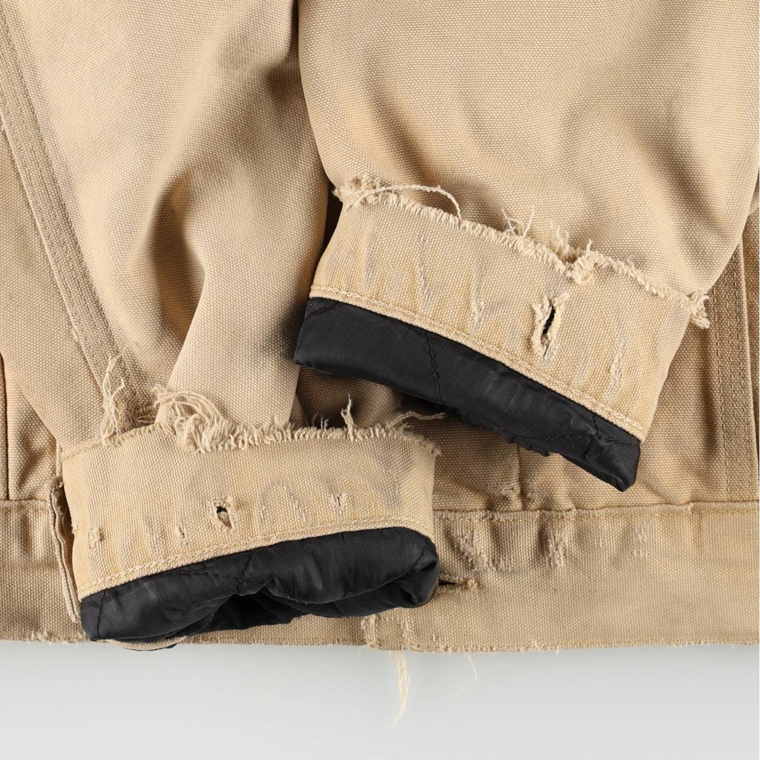 Carhartt Trucker Jacket, Padded, Duck Work Jacket, Men's Size L (approx.) unclear Beige type Vintage Second Hand