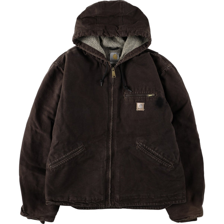Carhartt Sierra Jacket Duck Full Zip Hoodie Men's L size cotton brown type Vintage Second Hand