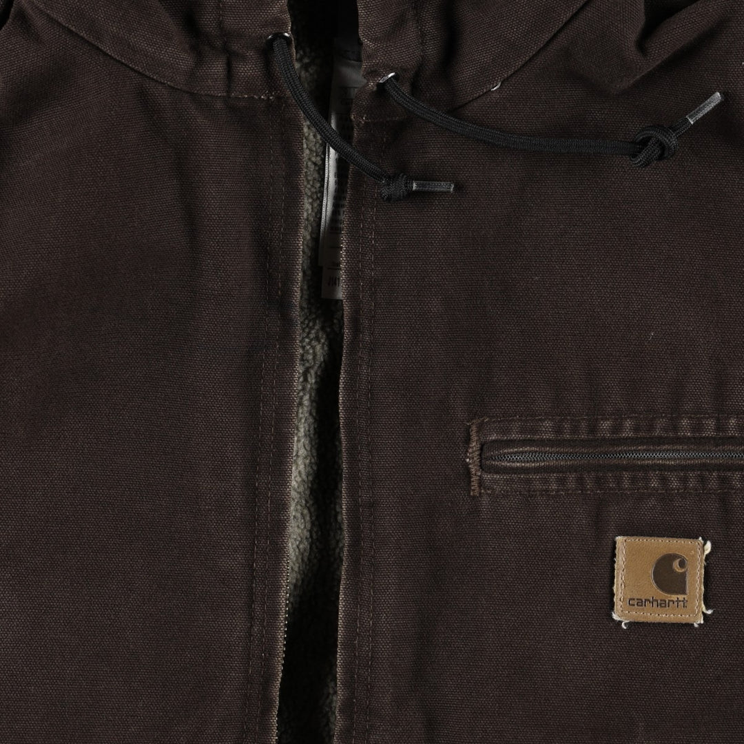 Carhartt Sierra Jacket Duck Full Zip Hoodie Men's L size cotton brown type Vintage Second Hand
