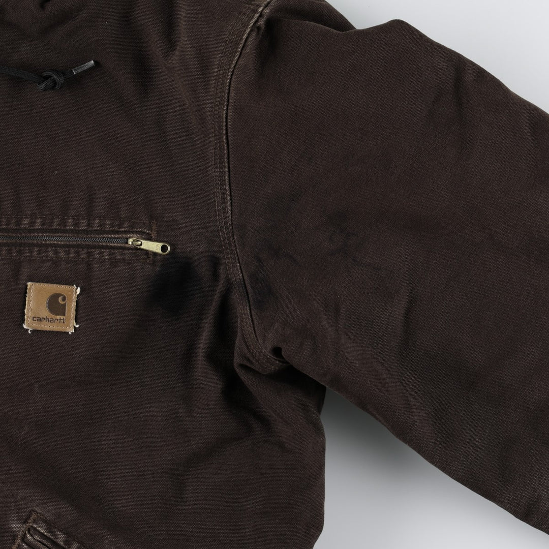 Carhartt Sierra Jacket Duck Full Zip Hoodie Men's L size cotton brown type Vintage Second Hand