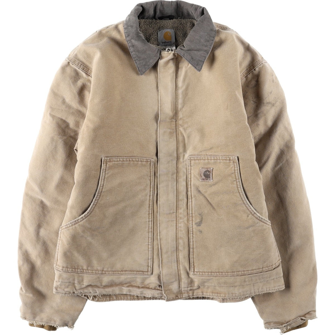 Carhartt Traditional Padded Duck Work Jacket, Men's Size Medium cotton Beige type Vintage Second Hand