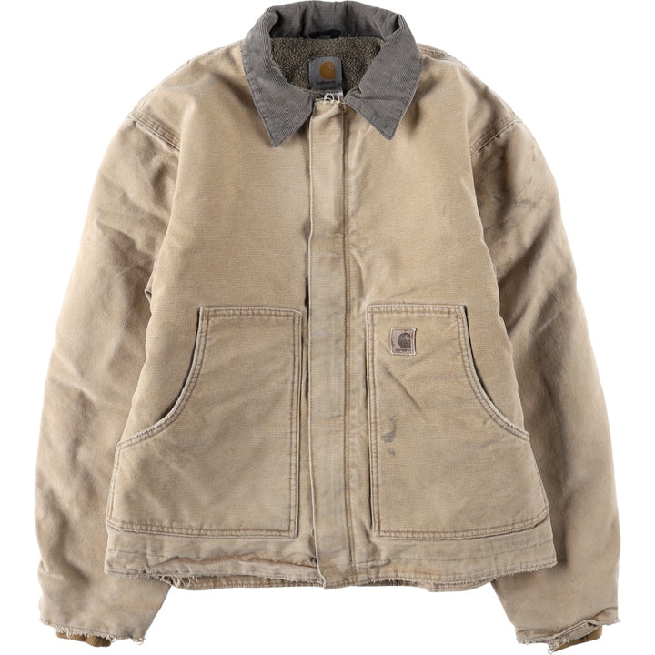 Carhartt Traditional Padded Duck Work Jacket, Men's Size Medium cotton Beige type Vintage Second Hand