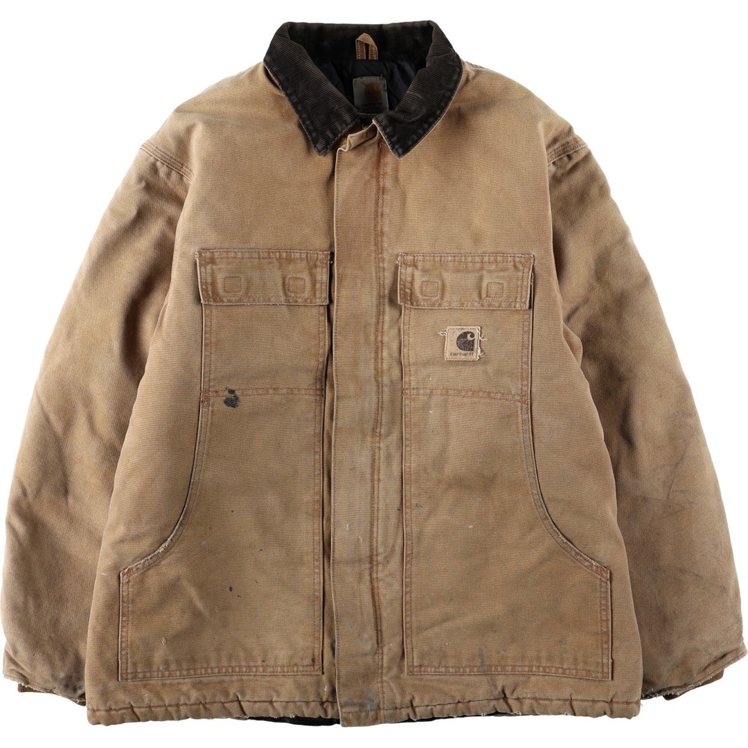 2000'S Carhartt Traditional Padded Duck Work Jacket, Men's Size L cotton brown type Vintage Second Hand
