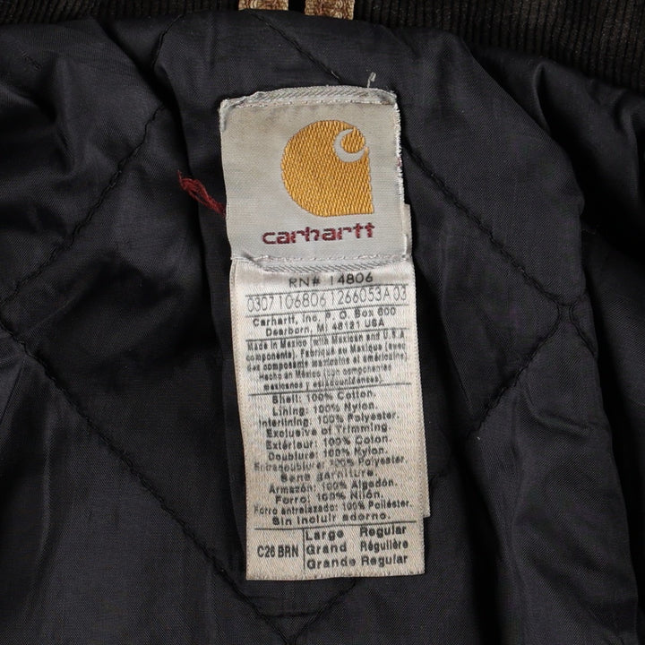 2000'S Carhartt Traditional Padded Duck Work Jacket, Men's Size L cotton brown type Vintage Second Hand