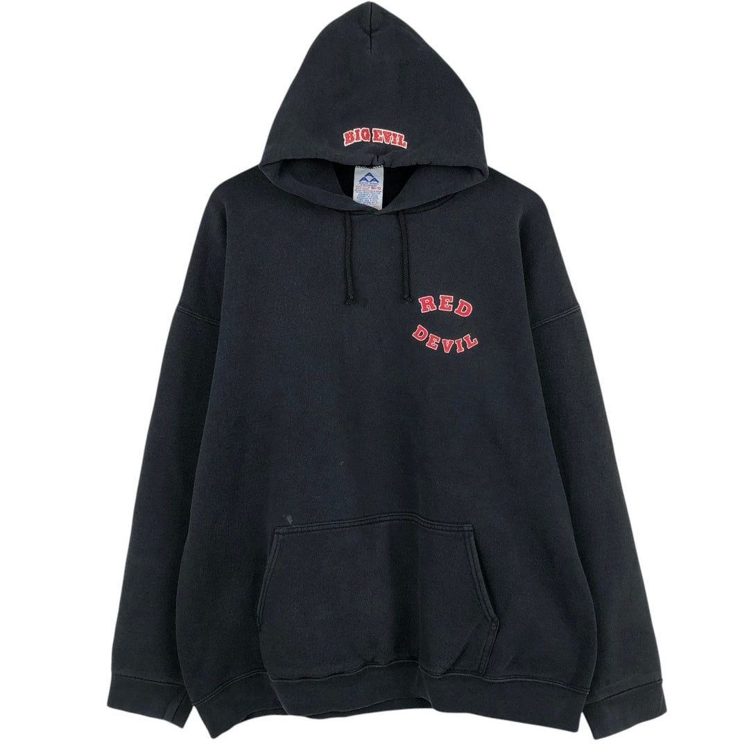 ALSTYLE The Undertaker Big Evil Red Devil Sweat Pullover Hoodie, Made in USA, Men's XL equivalent. cotton black type Vintage Second Hand