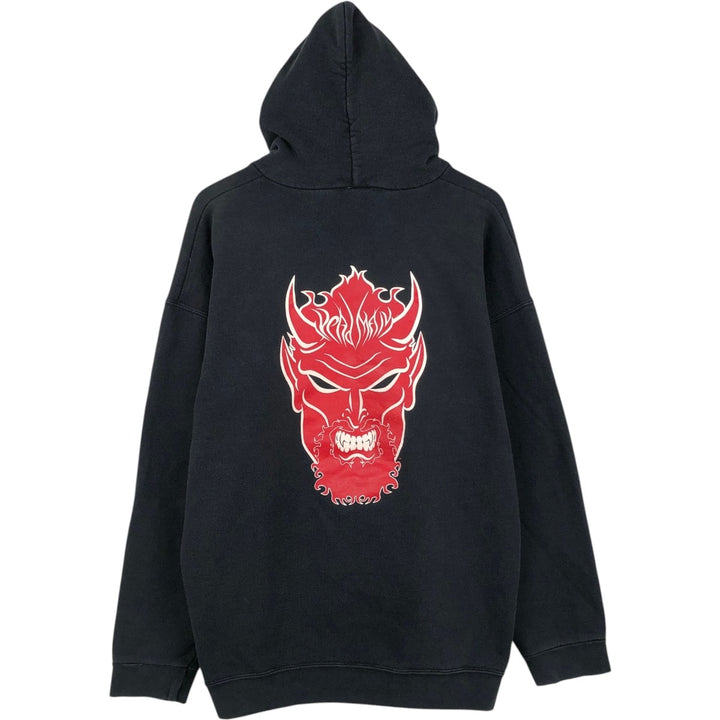 ALSTYLE The Undertaker Big Evil Red Devil Sweat Pullover Hoodie, Made in USA, Men's XL equivalent. cotton black type Vintage Second Hand