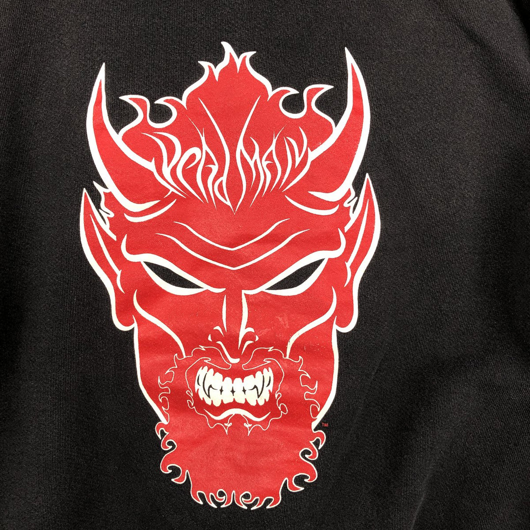 ALSTYLE The Undertaker Big Evil Red Devil Sweat Pullover Hoodie, Made in USA, Men's XL equivalent. cotton black type Vintage Second Hand