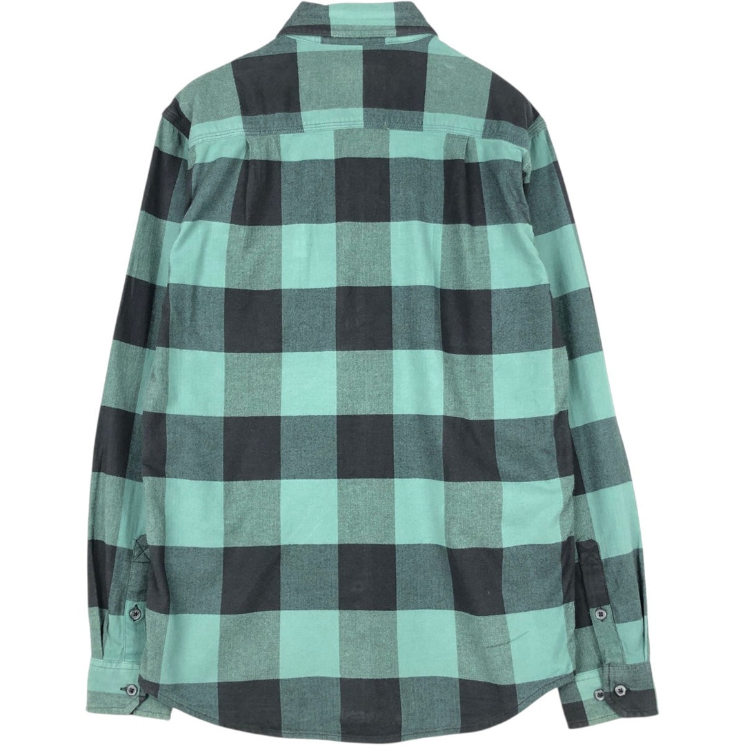 Carhartt Relaxed Fit Buffalo Check Long Sleeve Button-Down Flannel Check Shirt, Men's Size S (approx.) cotton green type Vintage Second Hand