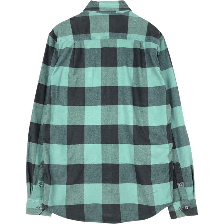 Carhartt Relaxed Fit Buffalo Check Long Sleeve Button-Down Flannel Check Shirt, Men's Size S (approx.) cotton green type Vintage Second Hand