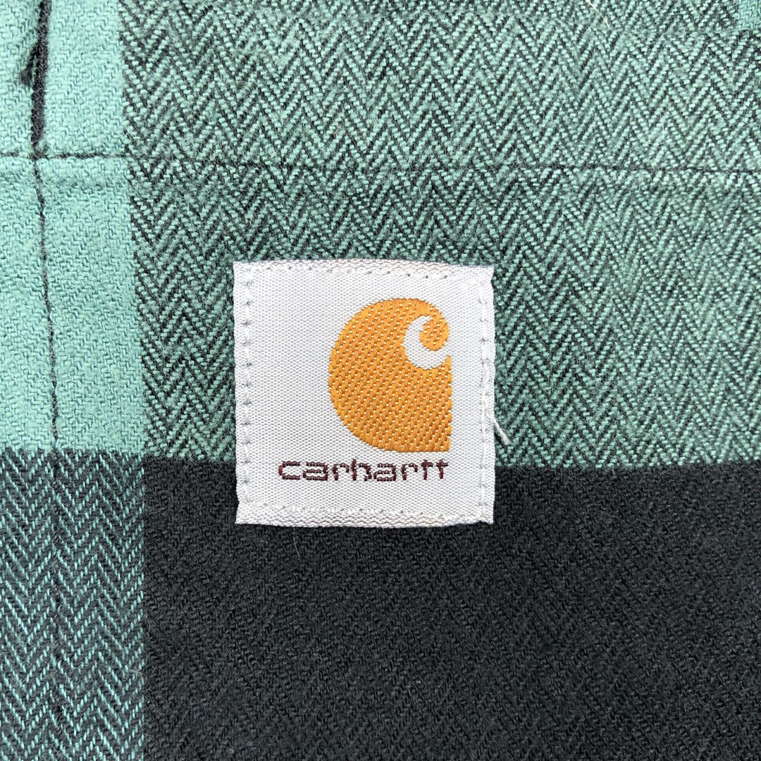 Carhartt Relaxed Fit Buffalo Check Long Sleeve Button-Down Flannel Check Shirt, Men's Size S (approx.) cotton green type Vintage Second Hand