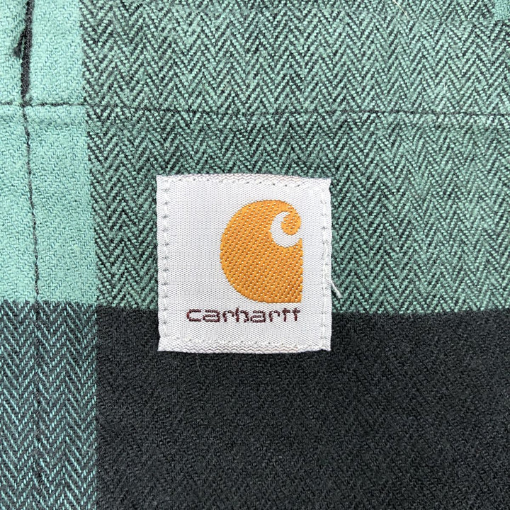 Carhartt Relaxed Fit Buffalo Check Long Sleeve Button-Down Flannel Check Shirt, Men's Size S (approx.) cotton green type Vintage Second Hand